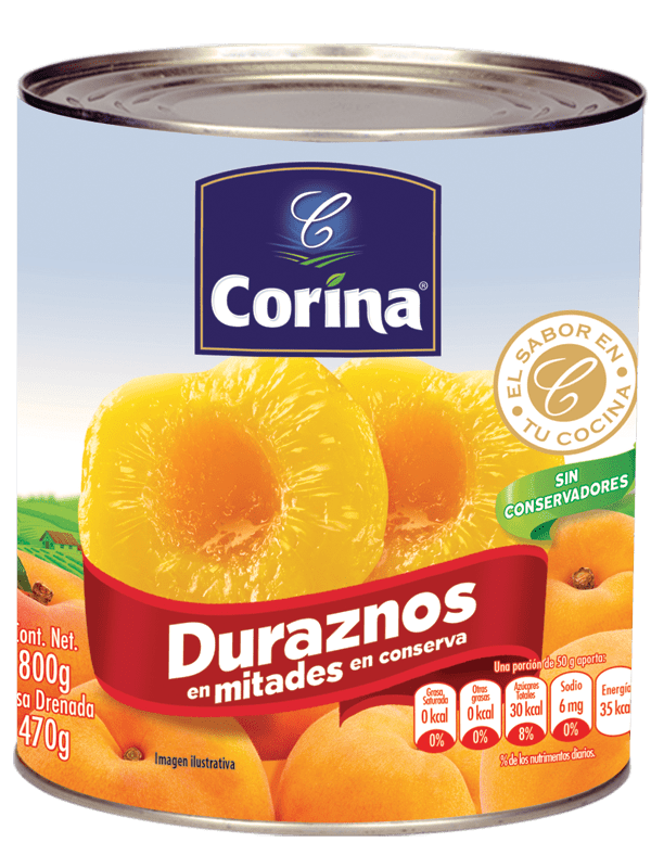 Durazno mitades Corina